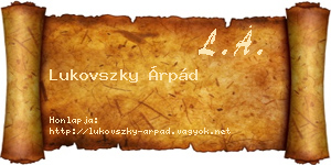 Lukovszky Árpád névjegykártya